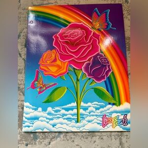 Vintage Lisa Frank Rainbow Roses Butterfly Folder Vintage School Supply